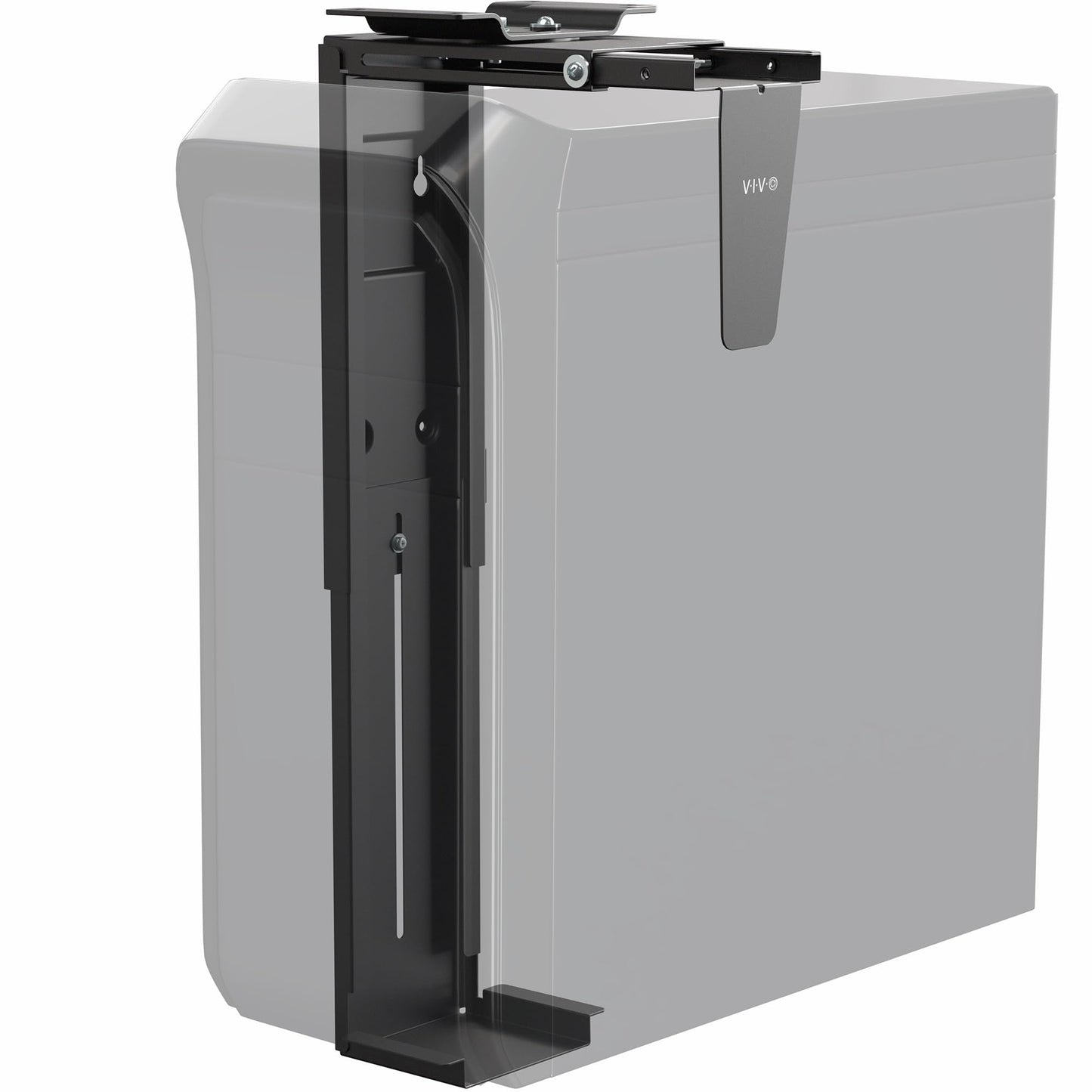 VIVO Under Desk and Wall 8.3 to 13 inch Wide Office and Gaming PC Mount, Large Computer Case CPU Machine Holder with Swivel and Locking, Holds 44 lbs, Black, MOUNT-PC01L