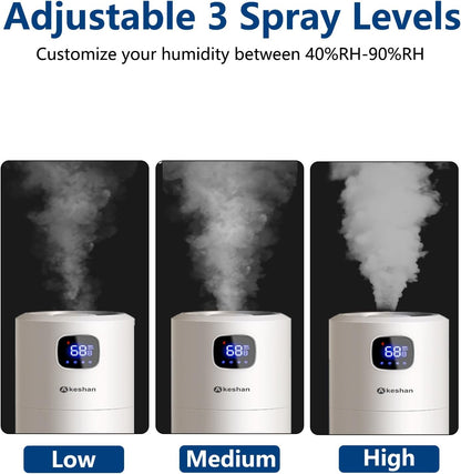 Large Humidifiers for Bedroom, 9L/2.5Gal Ultrasonic Cool Mist, Easy Clean with 350ML/H Large Mist Speed, Quiet Tower, Suitable for Kids Room Plant Yoga (White)
