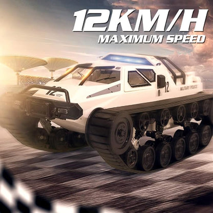 GoolRC RC Tank Car 1/12 Scale 2.4GHz Remote Control Tank 360?Rotating Off-Road RC Crawler Military Vehicle with Rechargeable Battery Gifts for Adults (White)