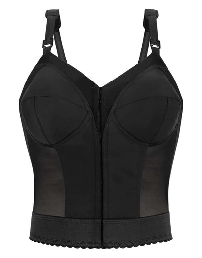 Exquisite Form womens Exquisite Form Fully Women's Front Close Longline Posture #5107530 Bra, Black, 46DD US