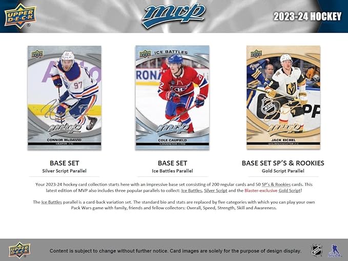 Upper Deck 2023-24 MVP Hockey Blaster Box (15 Packs of Hockey Cards)