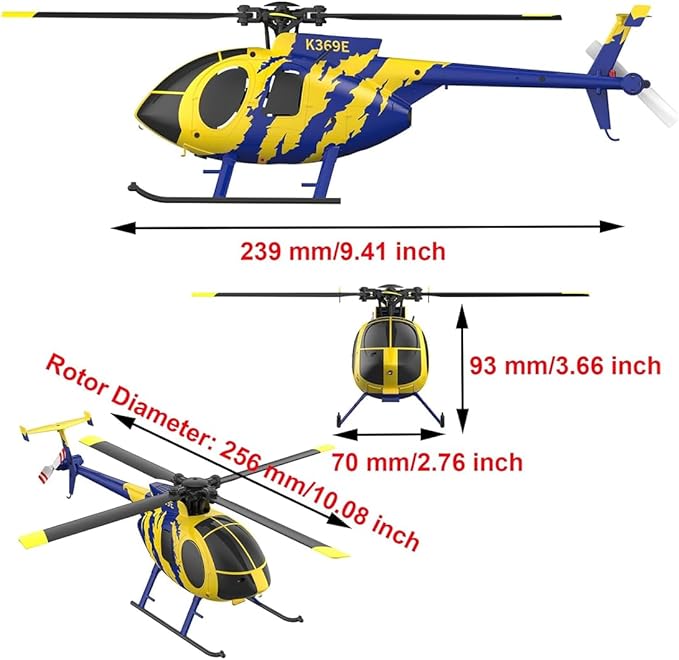 RC ERA C184 MD500 RC Helicopter for Adults 2.4G 4CH 6-Axis Gyroscope Stabilized Helicopter RTF Remote Control Electric Aircraft with Optical Flow for Beginners - 1PCS Battery