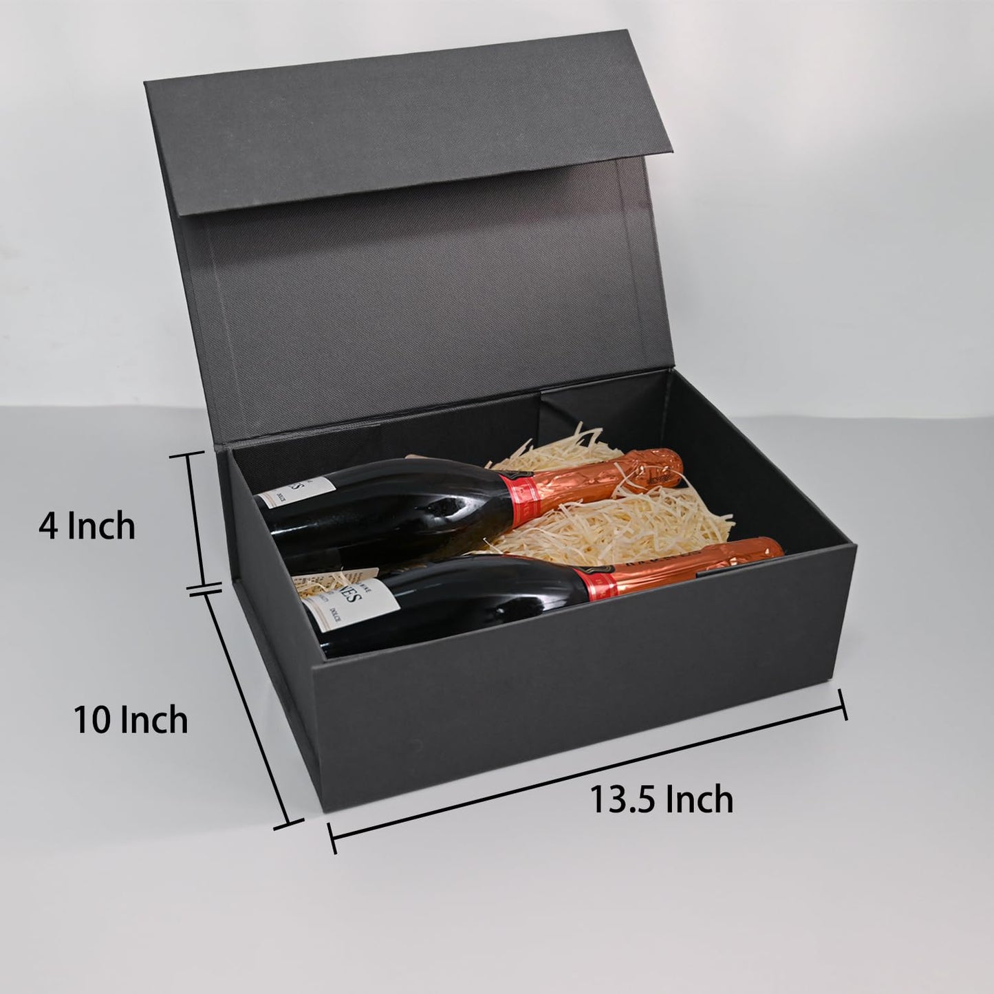 LIFELUM Gift Box 13.5''x10''x4'' Large Black Gifts Boxes with Magnetic Lids Luxury Gift Box for Groomsman Proposal Gifts Contains Card, Ribbon, Filler Birthday Gift Packing