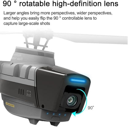 RC ERA C128 RC Helicopter with 1080P Camera 2.4GHz 4CH Single-Rotor Brushless Scout Drone 6-Axis Gyro Military Aircraft with Optical Flow Positioning RTF with 1 Battery