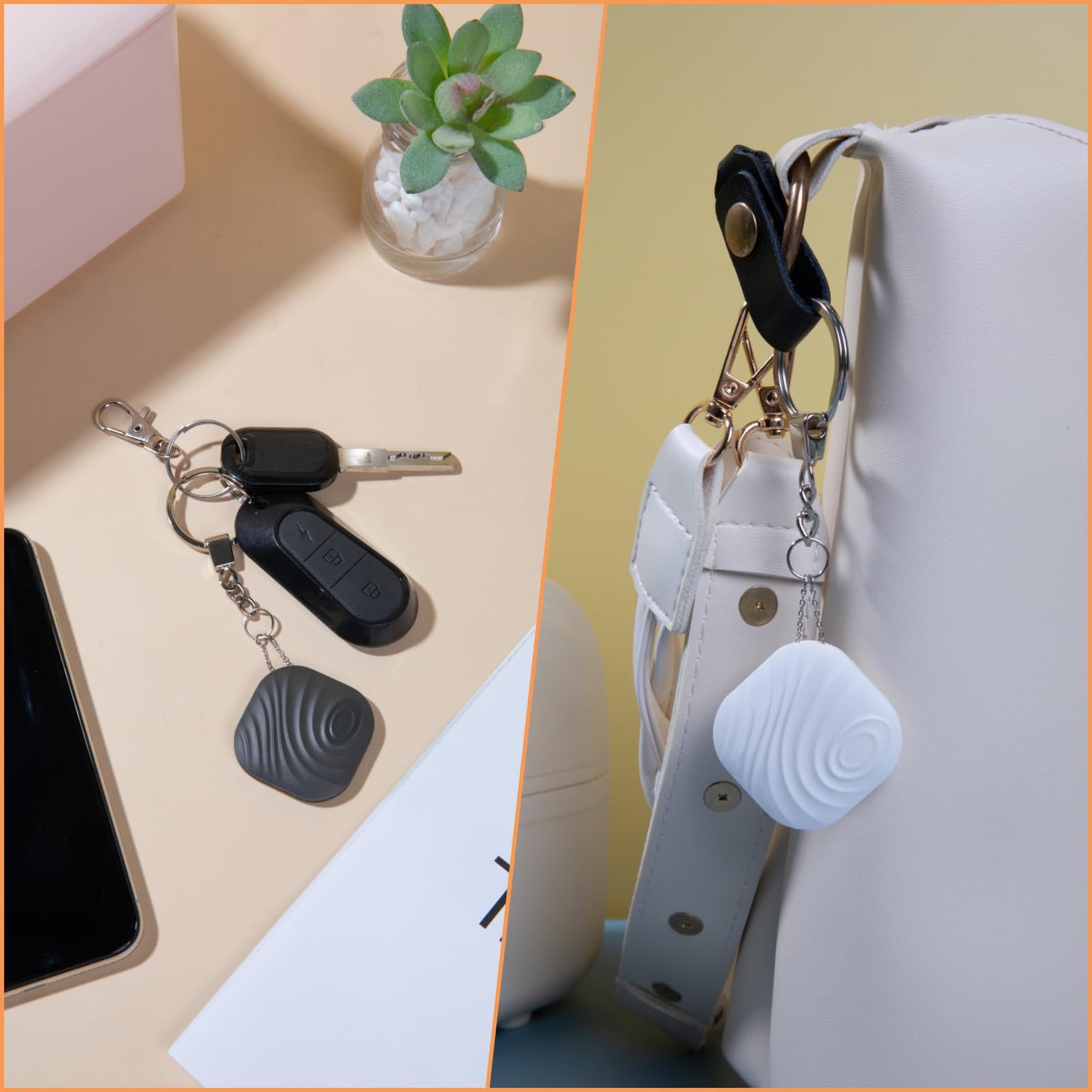 Nutale Findthing Key Finder Smart Tag 4-Pack - Bluetooth Tracker Item Locator with Key Chain - Both iOS and Android Compatible for Keys Pet Wallets Backpacks and Tablets (4-Coffee)