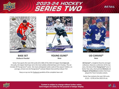 TSV 2023/24 Upper Deck Series 2 Hockey Blaster Box 4 Packs per Box 12 Cards per Pack