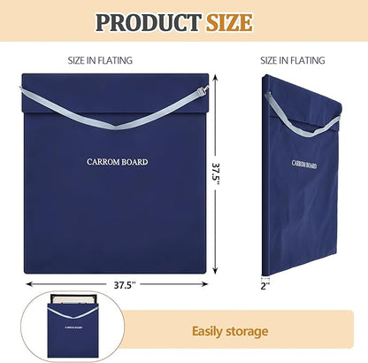 37.5 x 37.5 Carrom Board Cover Storage Carry Bag Canvas Padded Nylon Adjustable Strap and Two Accessory Pockets for Protecting Transport Board Stands Carrom Kits for Christmas