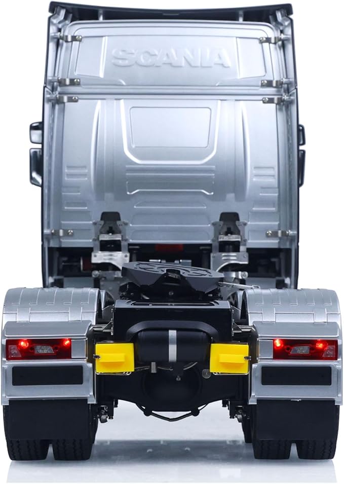KABOLITE 1/14 6x6 770S 100 RC Tractor Truck Lorry Car 2Speed Gearbox Differential Lock RTR Model for Adult(Silver) Fit with Semi Trailer Flatbed 1502 TH16848 1/14 2Axle Trailer TH01024