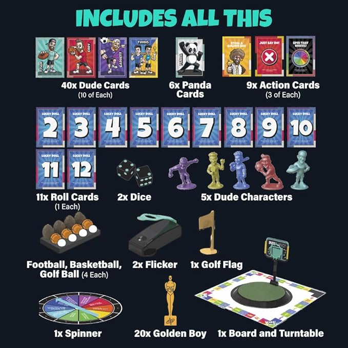 Dude Perfect Board Game 2-5 Player Challenging and Competitive Family Board Games Ideal Sports Board Games for Family Game Night Ages 4 and Above