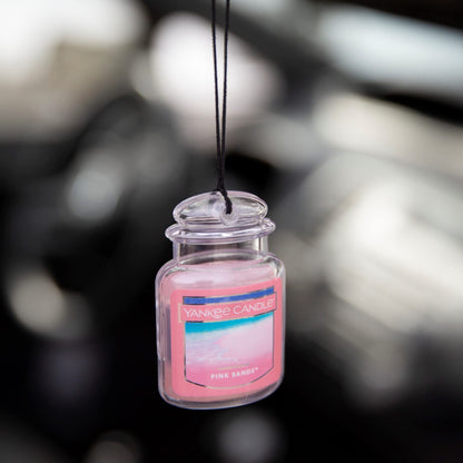 Yankee Candle Hanging Car Jar® Ultimate 3-Pack Air Fresheners Neutralizes Odors Up to 30 Days Includes: Beach Walk Pink Sands and Sun and Sand (Pack of 3)