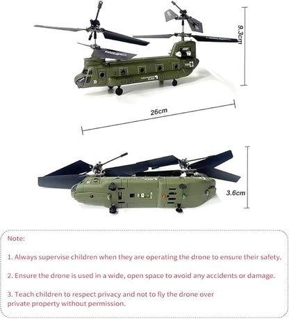 2.4G 3CH RC Helicopter S026H Military Transport RC Helicopter with Altitude Hold One Key Take Off/Landing LED Light Low Battery Reminder Gyro for Teens Beginners and Adults