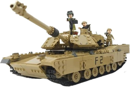 General Jim's 2-in-1 Military Brick Building Set – WWII US Army M1A2 Tank or Humvee with Rotating Turret Adjustable Gun &amp Accessories – 1463-Piece Model for Military Collectors Teens &amp Adult