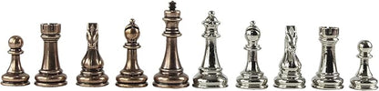 14 Inches Personalized Chess Set - Boxed Custom Chess Board and Metal Chess Figures Set - Gift Idea
