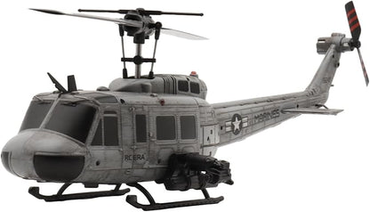 RC ERA C032 RC Helicopter 1/48 Scale 2.4G 6CH UH-1 Huey Flybarless RC Helicopter 6-Axis Gyroscope Stabilization with Altitude Hold &amp 3D Inverted Flight for Adults Enthusiasts(4 Battery)