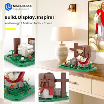 Jesus Building Set Christmas Building Kit The Good Shepherd Little Jesus Figures with Sheep and Cross Easter and Nativity Building Set Christian Gift for for Adults and Kids Ages 6 and Up