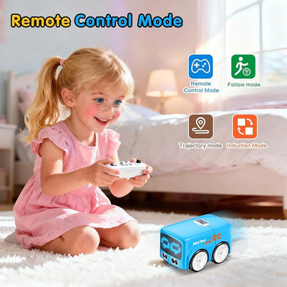 jaming RC Mini Bus2.4G Remote Control Car Vehicles City Buses Toy Classic Baby Vehicle Remote Control Car with LED Lights and Gesture Sensing Bus Toy Gift for Children Kids Boys Girls (Blue)