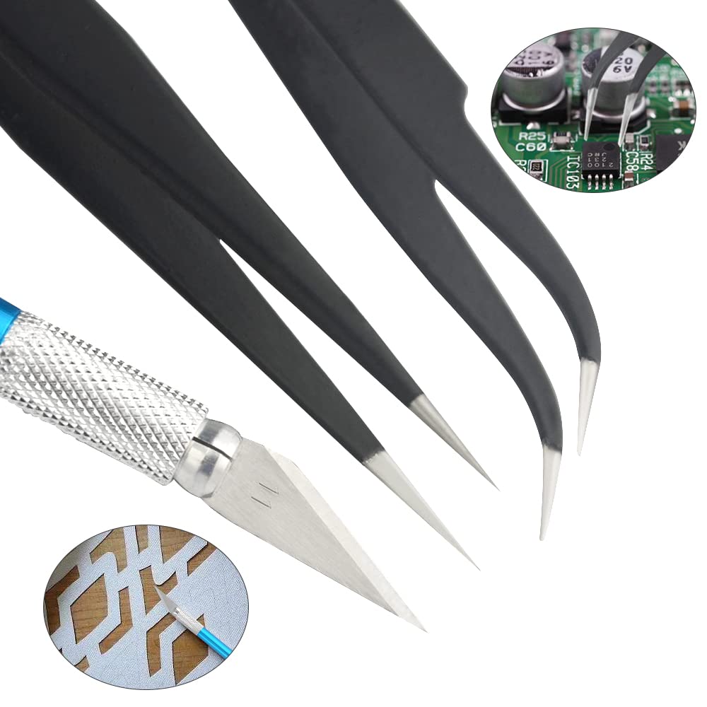 BXQINLENX Professional 8 PCS Model Tools Kit Modeler Basic Tools Craft Set Hobby Building Tools Kit for Gundam Car Model Building Repairing and Fixing(A)