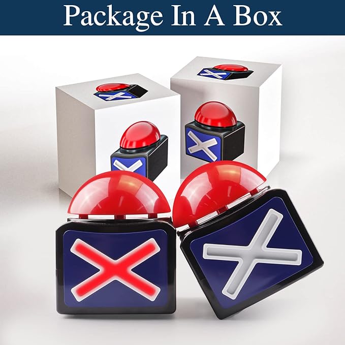 BEAN LIEVE 4Pack Game Buzzer - Quiz Trivia Lights Sound Red Game Buzzer for Adults