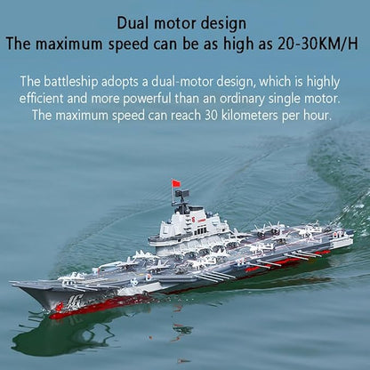 26.8 Inch Remote Control Navy Military Assault Battleship 2.4Ghz RC Military Battle Ship Marine Warship 1/438 Large Guided Missile Destroyer Model Boat for Adult Boys Xmas Gift