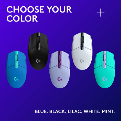 Logitech G305 LIGHTSPEED Wireless Gaming Mouse, Hero 12K Sensor, 12,000 DPI, Lightweight, 6 Programmable Buttons, 250h Battery Life, On-Board Memory, PC/Mac - Black
