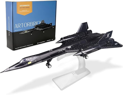 ArtorBricks SR-71 Reconnaissance Blackbird Airplane Military Building Set with Display Stand - 183Piece Model Kit for Adults Collectors &amp Hobbyists