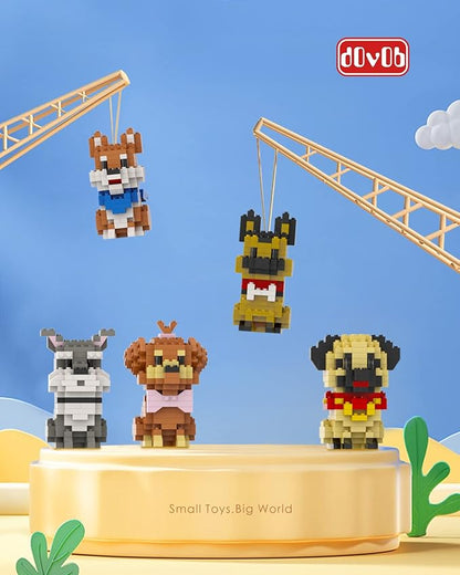 dOvOb Micro Mini Blocks 8 in 1 Dogs Set 1616 Pieces Bricks 3D Puzzle Collection Animal Model Toys as Gift for Adult or Kids