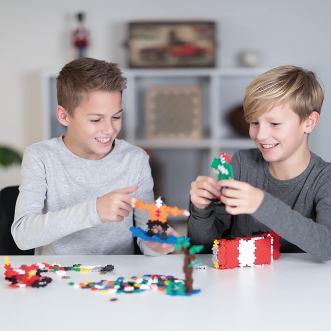 PLUS PLUS 600 Piece Interlocking Building Blocks for Kids Open Ended Connecting Toys STEM Bin Classroom Mini Manipulatives Play Tube - Basic Color Mix