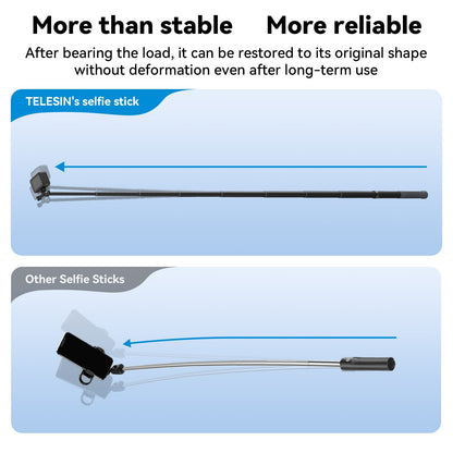 TELESIN G3 Selfie Stick Pole Long Invisible (118"/3M), Carbon Fiber Waterproof Underwater Monopod for GoPro Max 13 12 11 10, Insta360 X3 X4 X5 Ace Pro, DJI Osmo 360 Action Pocket AKASO Bike Motorcycle