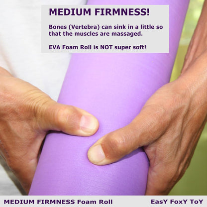 Small Size Low-Medium Density EVA 4 Inch Foam Roller for Back &Leg Pain; Sore Muscle Recovery; Trigger Point Massage Roller Ø3.75x18inch Physical Therapy; Helps as Spine Cracker Stretcher