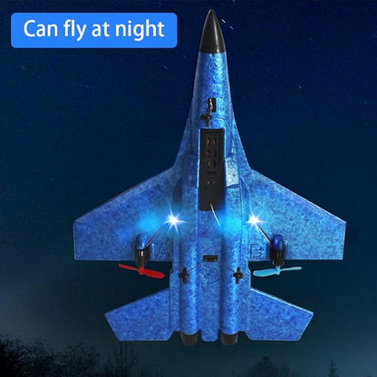 Remote Control Airplane for Kids 2 Channels Foam RC Planes Jet Wireless ToyHobby RC Glider Aircraft for Beginners Teen Boys Girls Adult Blue