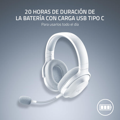 Razer Barracuda X Wireless Gaming & Mobile Headset (PC, PlayStation, Switch 2, Android, iOS): 2.4GHz Wireless + Bluetooth - Lightweight - 40mm Drivers - Detachable Mic - 50 Hr Battery - Mercury White