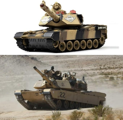 Haktoys 2-Pack RC Battle Tank Set – 1:24 Scale Remote Control Military Fighting Tanks with Lights Realistic Sounds &amp Life Indicators | Radio Control Army Toy for Kids &amp Adults