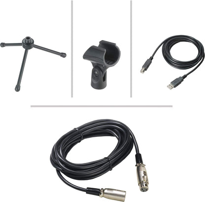 Audio-Technica AT2005USB Cardioid Dynamic USB/XLR Microphone,Black