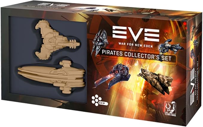 Rebel Studio EVE: War for New Eden Board Game Pirates Collector's Box - Premium Large-Scale Ship Miniatures from the Pirate Faction 10 Detailed Models Ages 14+ 2-4 Players 90-180 Min Playtime