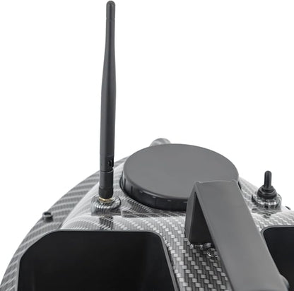 RC Bait Boat 600m/1968ft Long-Distance Control Surf Fishing Bait Boat 4.4LBS Loading Capacity with Dual 5200mAh Battery and LCD for Lake/Ocean Angling Auto Navigation (Gray)