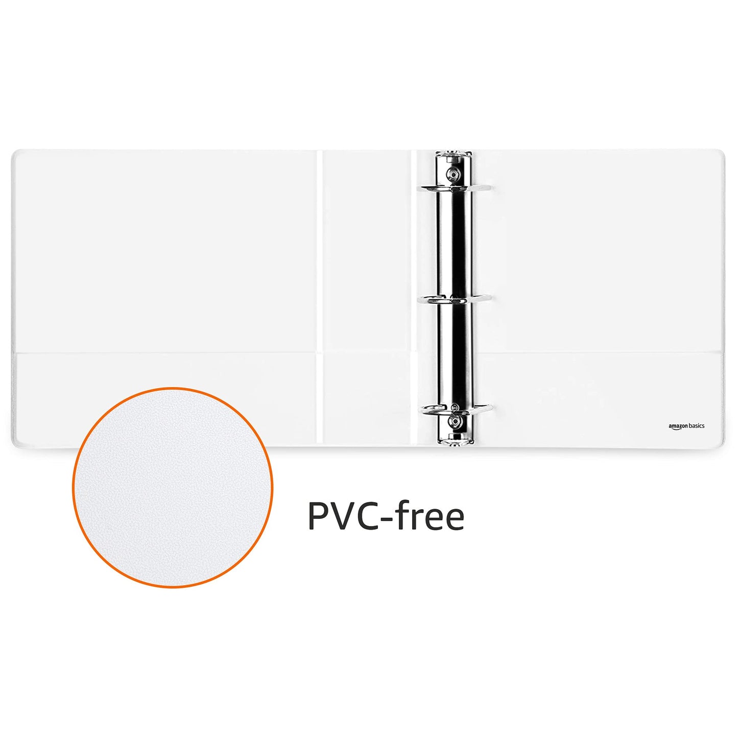 Amazon Basics 3 Ring Binders, 3 Inch, 2 Pack, D-Ring Organizer for School, Home Office, White