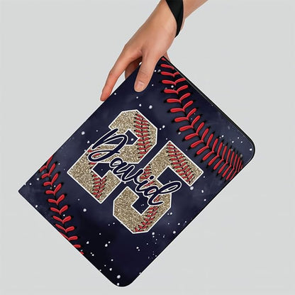 Personalized Ice Cream Drip Baseball Card Binder with Name &amp Number – Zipper Trading Card Album with Handle – Collector Case for Players &amp Fans (Baseball Galaxy)