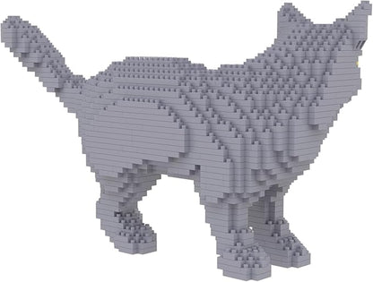 Larcele Cat Micro Building Blocks Animal Set DIY Mini 3D Building Toy Bricks Kit1131 Pieces KLJM-05 (Blue Cat)