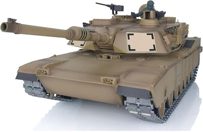 Heng Long US in Stock Ver M1A2 Abrams RC Tank 2.4G 1/16 Scale 7.0 Upgraded Metal RTR Tank 3918 340° Rotating Turret Infrared Combat Smoking Unit Armored Combat Tank BB Shooting Airsoft Tank