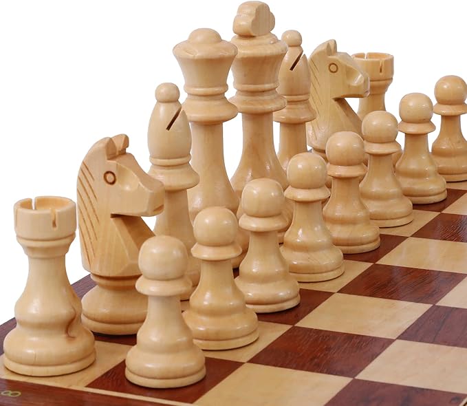 LuckyWish Large Wood Chess Pieces4.3 Inch KingChess Pieces Only No Board