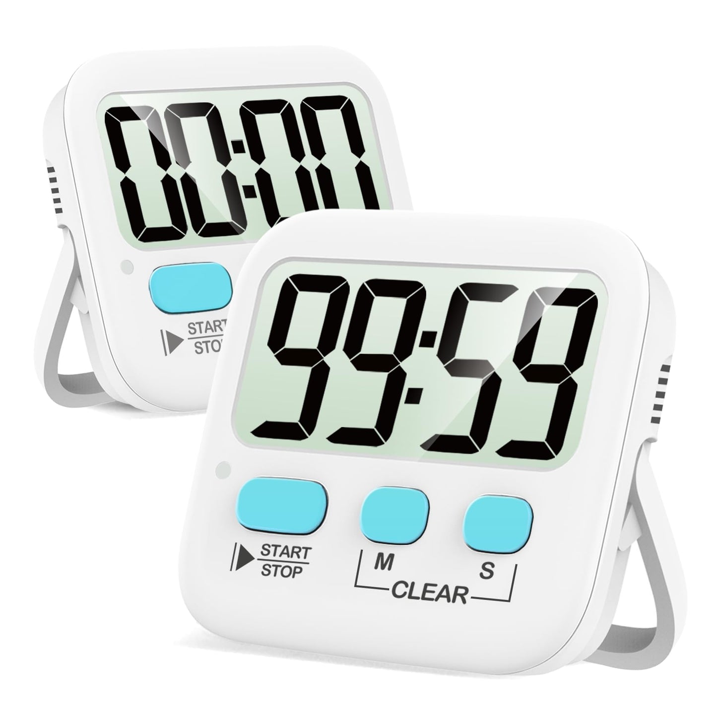 Antonki 2 Pack Digital Timer for Kids, Magnetic Countdown Kitchen Timers for Cooking, Egg, Classroom, Teacher, Exercise, Study, Oven - Battery Included