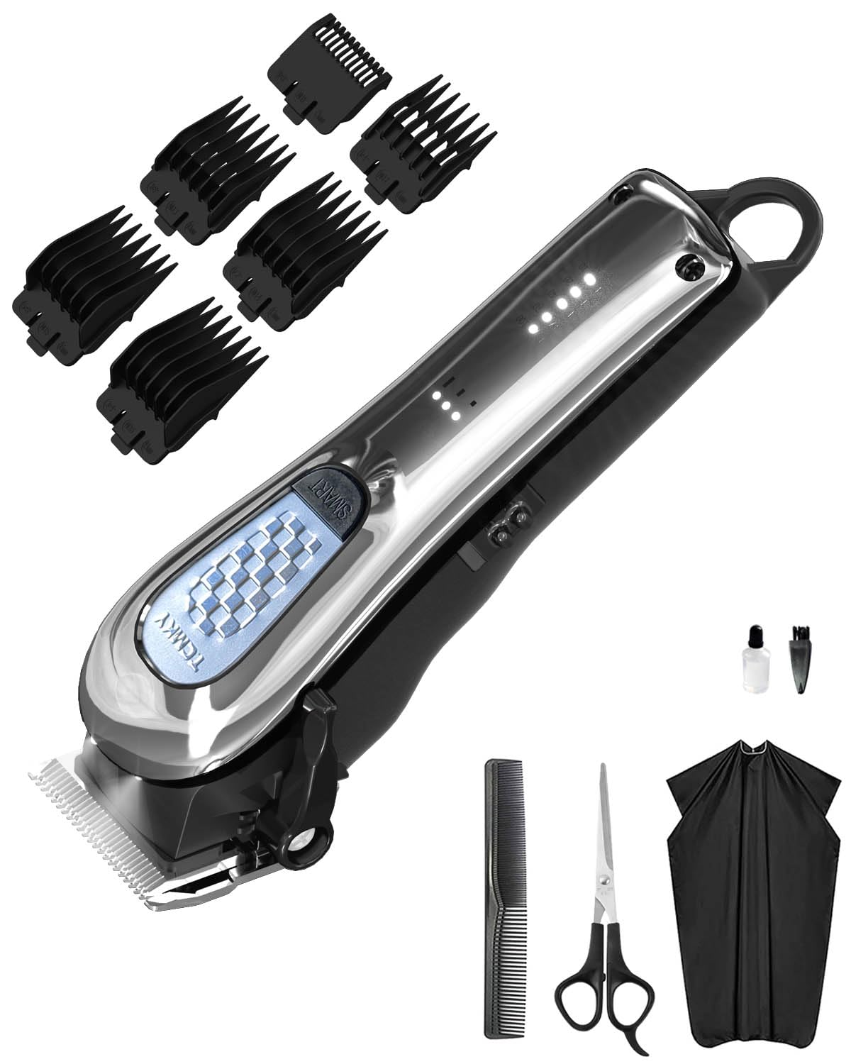 Hair Clippers for Men Professional Clippers for Men Cordless&Corded Barber Clippers for Hair Cutting & Grooming. Rechargeable Hair Trimmer Kit for Household (Red)