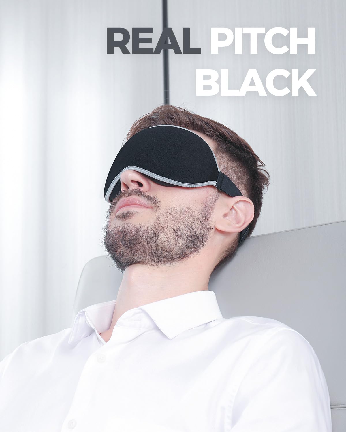 MZOO Luxury Sleep Eye Mask for Side Sleeper Men Women, Zero Eye Pressure 3D Sleeping Mask, Light Blocking Patented Design Night Blindfold, Soft Eye Shade Cover for Travel, Black