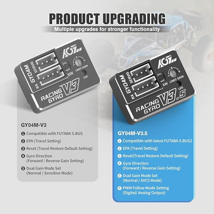 AGFRC Upgraded Mini Z Gyros - Mini Gyros for Drifting Mini-Z Car/Full Aluminum 4Gram Precision RC Gyro Set for Competition Grade RC Drifting (GY04M V3.5)
