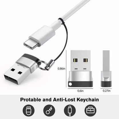 USB C to USB Adapter (4 Pack),USB-C Female to USB Male, Type C to USB A Converter Compatible with Apple MagSafe, iPhone 11 12 13 14 15 Pro Max, Samsung Galaxy Note,Google Pixel etc, Grey