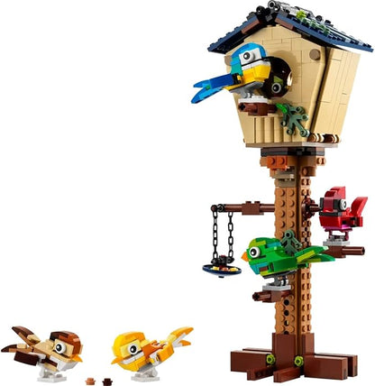 LEGO Creator 3in1 Birdhouse 31143 Birds to Hedgehog to Beehive Set Forest Animal Figures Building Toys for Kids Ages 8 Years and Over Colorful Toy Set Gift Idea