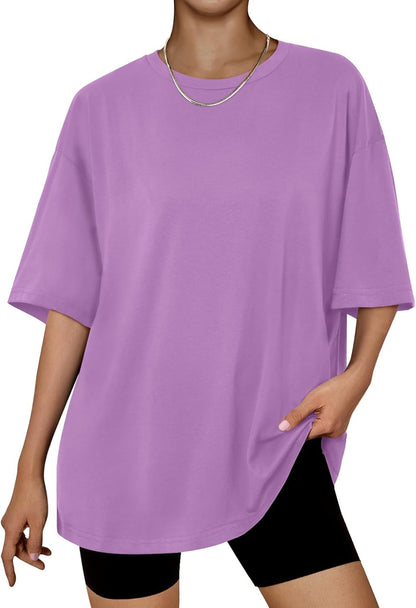Trendy Queen Womens Oversized Summer T Shirts Plus Size Batwing Cute Casual Tops Short Sleeves Fashion Workout Clothes