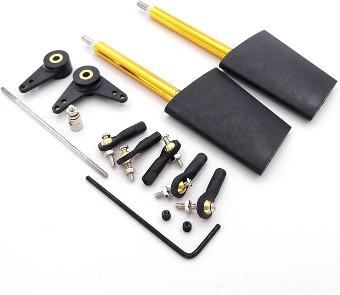 RC Boat Nylon Dual Steering Rudder with Servo Steering Arm Rod Stopper Ball Head Joint for RC Boat Scale Marine Cruise(B)