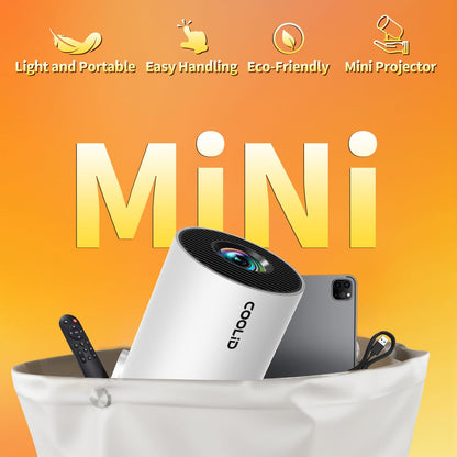 Mini Projector, Support 4K 1080P Portable Projector with Dual Band WiFi6 5G and Bluetooth 5.4, 270° Rotatable, Auto Keystone Correction, 35"-100" Video Projecto Compatible with HDMI/USB/Phone - White