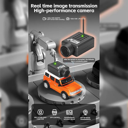 WL 1/64 Mini RC Car Full Proportional FPV RC Car with APP Auto-Pairing WiFi Module Control Camera Mini Racing Toys for Adults(RTR Version)